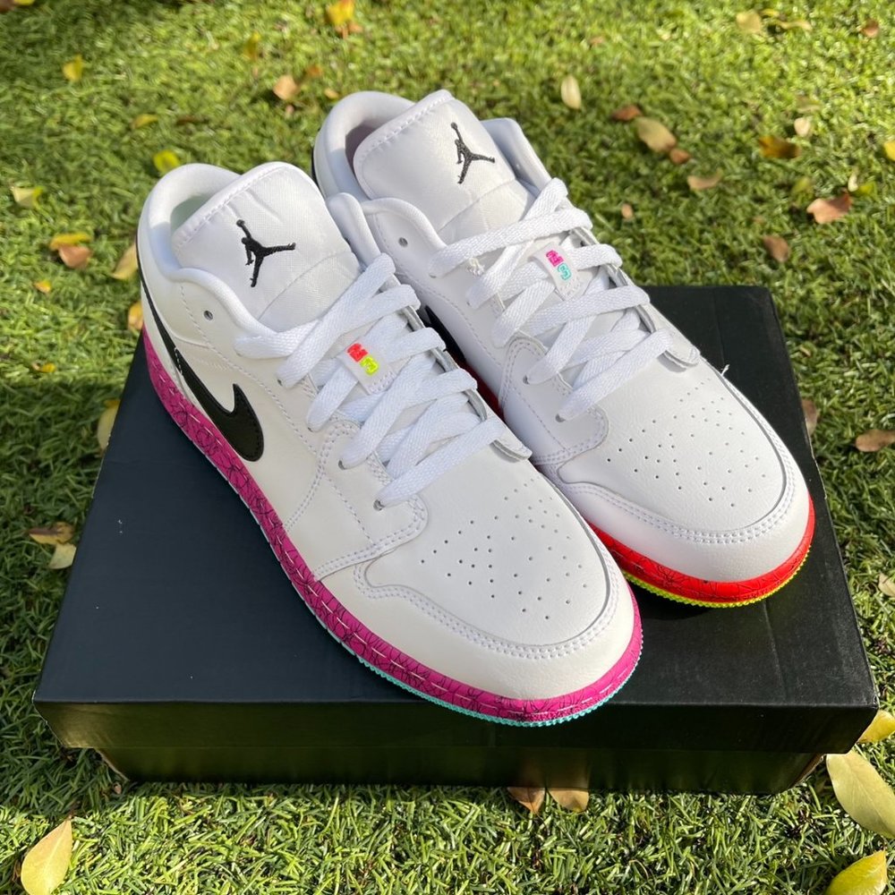 Nike air Jordan 1 low white multicolor shoes - Picture 3 of 4